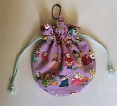 ハンドメイド まるいミニ巾着 (ハニーチューン 花柄 ドット) - メルカリ