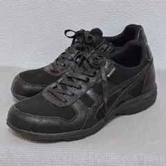美品 asics GORE-TEX ブラックスニーカー サイドジップ 24.5