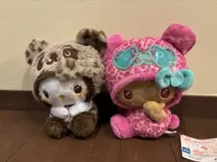 ギャルパンダ ハローキティ こんがり日焼け レオパード BIGぬいぐるみ ピンク