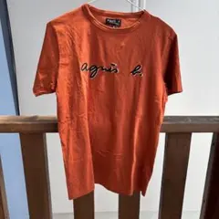 Agnès b. hommeオレンジ ロゴ刺繍 Tシャツ サイズ0