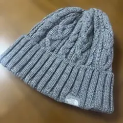 THE NORTH FACE ケーブル編みニット帽 グレー