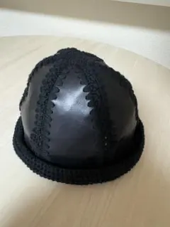 レザー風バケットハット 黒