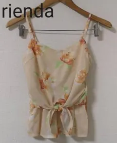 リエンダ　rienda　キャミソール　花柄　オレンジ　リボンのサムネイル