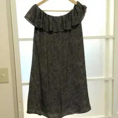 黒 水玉 ワンピース プーラフリーム