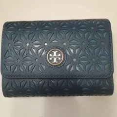 Tory Burch 三つ折り財布 ネイビー 幾何学模様のサムネイル