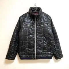 【スピナッチ】y2K 中綿ジャケット ブルゾン フルジップ 光沢 長袖 M