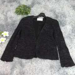 【GREEN LABEL RELAXING】ノーカラージャケット ブラック