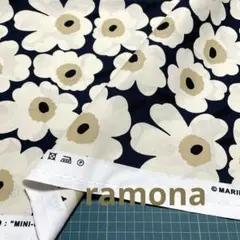 ⭐️キープ マリメッコ 生地 ミニウニッコ ミッドナイトブルー2025秋冬