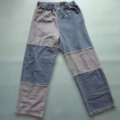 ☆月末最終値下☆パッチワークデザインデニムパンツ　Ｌ