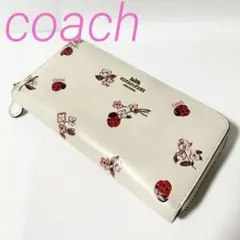 COACH コーチ レザー てんとう虫 ラウンドファスナー 長財布