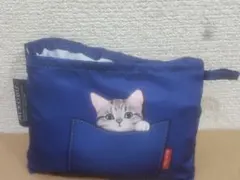 (未使用)フェリシモ　猫部　エコバッグ　ブルー