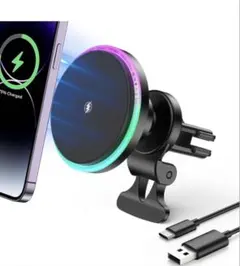 車載 ワイヤレス充電器エアベントクリップ magsafe 車載ホルダー