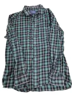 き*や様 ユニクロフランネル長袖シャツ 緑と黒のチェック　古着　XLサイズ