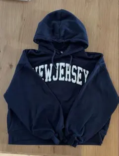 NEW JERSEY ロゴ パーカー ネイビー　sサイズ