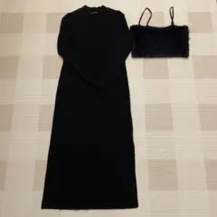 【美品】 GU ジーユー　2ピースビスチェセットワンピース　Mサイズ