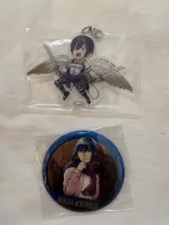 進撃の巨人一番くじ　F.G賞　ミカサ　缶バッジ & アクリルチャーム セット