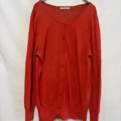 simplicité カーディガン　薄手　春　秋　オレンジレッド系　長袖　赤