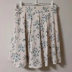 花柄フレアスカート ベージュ