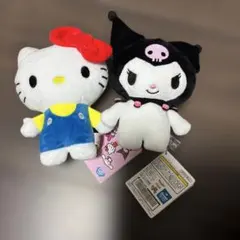 新品タグ付き ハローキティ&クロミ がま口ポーチ ぬいぐるみポーチ セット