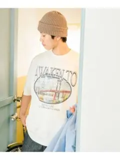 新品 niko and... レトロBIGプリントTEE オフホワイト L