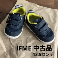 IFME ネイビー イエロー スニーカー 13.5 ベビー 中古 くつ シューズ
