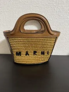 美品】MARNI かごバッグ ストロー レザー - メルカリ