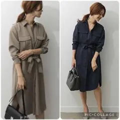 アーバンリサーチドアーズ ダブルポケットワンピース　シャツワンピース　ミリタリー