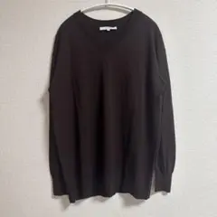 【美品】アンタイトル カシミヤ　Vネックニット 薄手セーター ブラウン
