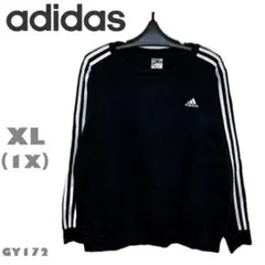 アディダスadidas US古着スウェットトレーナー　黒　レディースXLメンズＭ