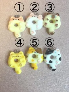 猫チャーム　ドーナツ型　カスタムボールペン