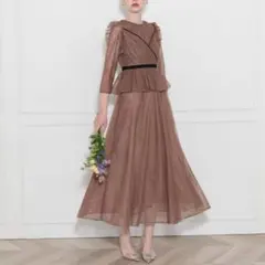 【LEJA】総レース花柄　結婚式　パーティードレス 元値15700円