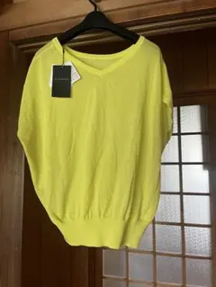 BLISS POINT ニット 半袖 イエロー Mサイズ　2way UVのサムネイル