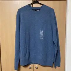 新品、未使用　ユニクロ　プレミアムラムクルーネックセーター　ブルー　XLサイズ