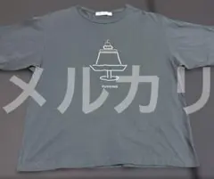 Bleu Bleuet 喫茶店 刺繍 プリン Tシャツ チャコールグレー