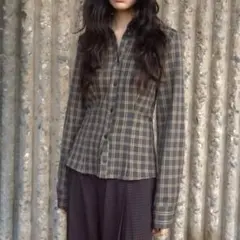 ZARA テーラードチェック柄シャツ　L