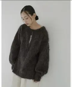 beauty&youth モヘヤミックス シャギーVネックカーディガン - メルカリ