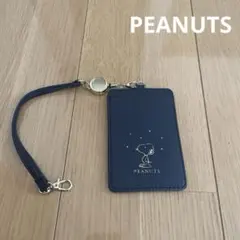 PEANUTS スヌーピー パスケース リール付き