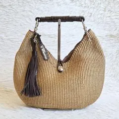 美品✨】トフアンドロードストーン メタリックレザーかごバッグ
