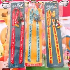 ミッキー＆ミニー フィギュア付き ストラップ 3本セット　リロ&スティッチ