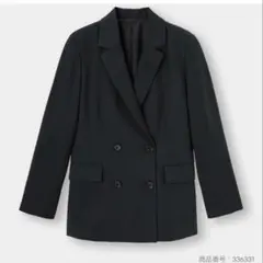 新品未使 GU ダブルブレストジャケット ブラック Mサイズ