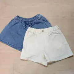 ユニクロ白ショートパンツ デニムショートパンツ 2枚セット120