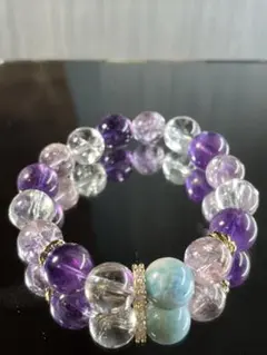 ラリマーxアメジストxラベンダーアメジストxアイリス水晶