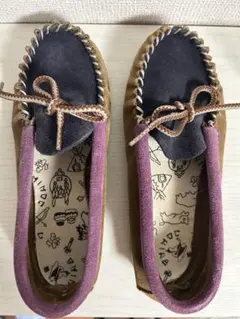 モカシン 靴 ブラウン ネイビー