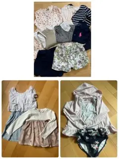 女子服　まとめ売り　キッズ 水着 セパレート 花柄 ポロシャツのサムネイル