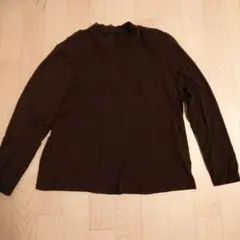 ブラウン 長袖カットソー バックジッパー