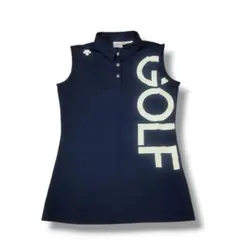 DESCENTE GOLF ノースリーブポロシャツ S ホワイト白 - メルカリ