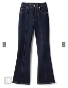 ダークブルー フレアデニムパンツ Lサイズ