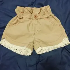 【中古】Branshesハーフチノパンツ 100cm ハイウエスト 裾レース