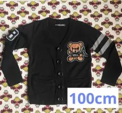 ヒスミニ　ファックベアーカーディガン100cm 美品　ブラック黒