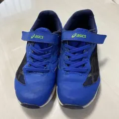 21.5㎝　アシックス　青 スニーカー マジックテープ付き